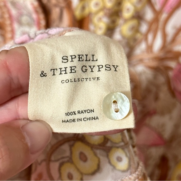 Spell & The Gypsy Jungle Floral boho Mini Dress with Pockets size XS - Picture 5 of 16